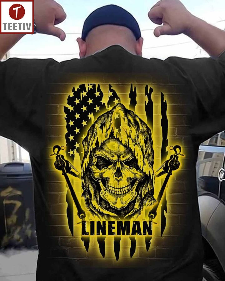 Proud Lineman US Flag Unisex T-shirt