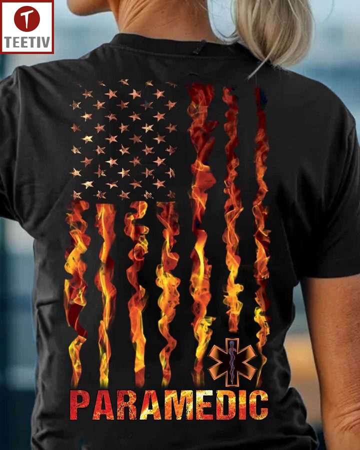 Proud Paramedic US Flag Unisex T-shirt