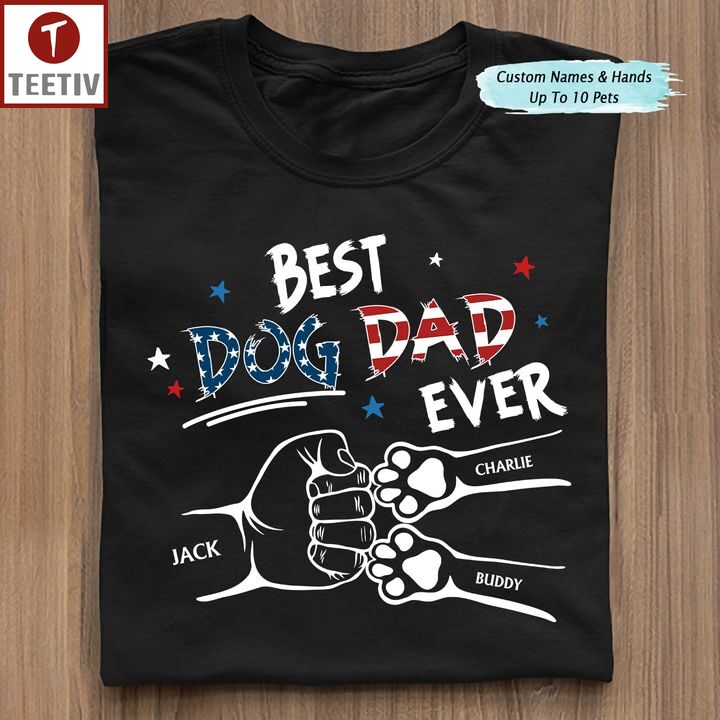 Best Dog Dad Ever Personalized Name Unisex T-shirt