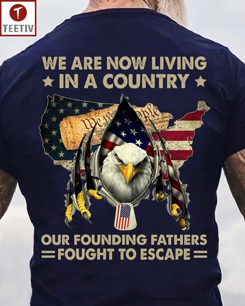 We Are Now Living In A Country Our Founding Fathers Fought To Escape Veteran US Flag Unisex T-shirt